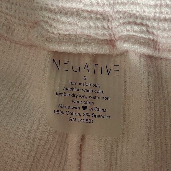 Negative Waffle Knit Jogger Pants Pink Lounge Sweatpants Size S - Picture 5 of 6